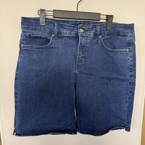NYDJ Womens 14 Blue Medium Wash Ella Denim Jean Shorts Summer